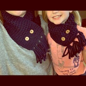 Hand knit Mom & Me scarves